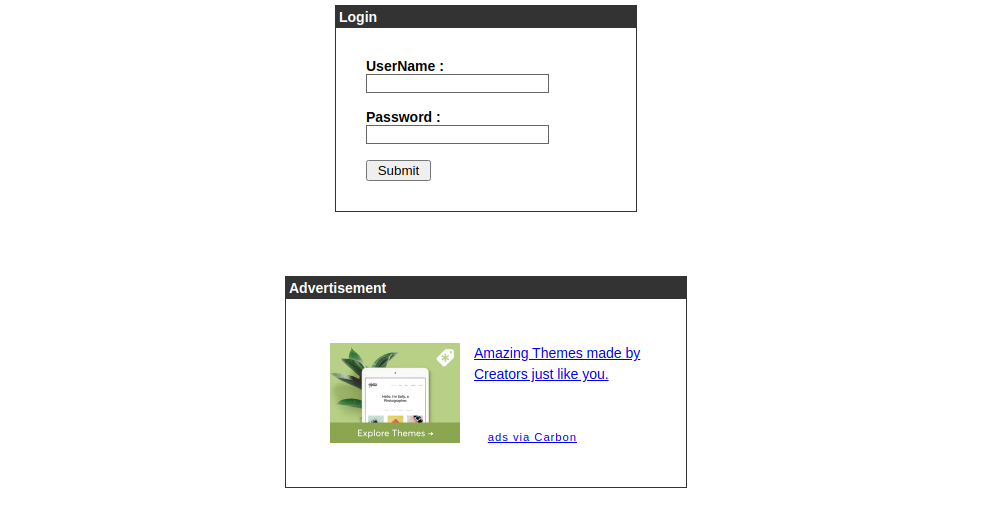 admin login