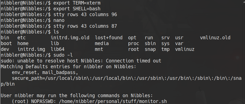 sudo -l