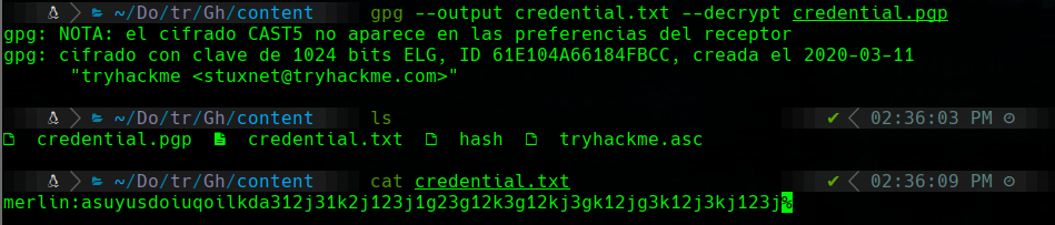credential decrypted