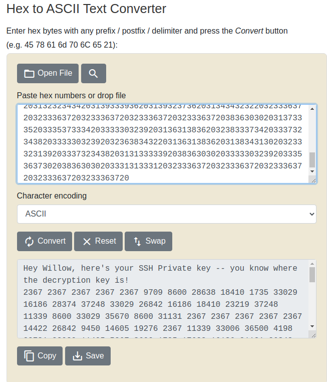 hex to ascii