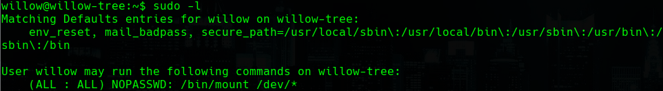 sudo -l